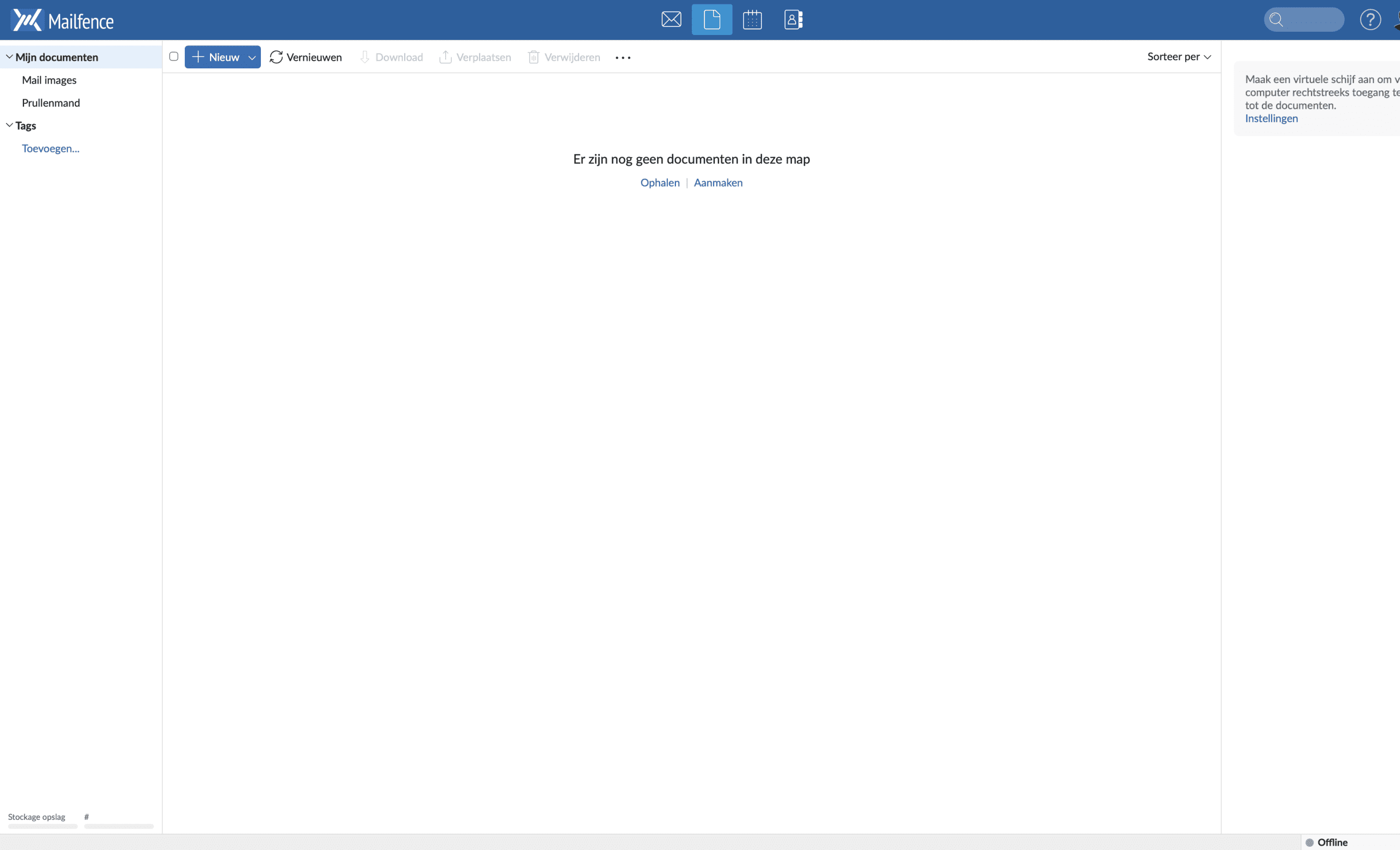 Archiviazione documenti Mailfence