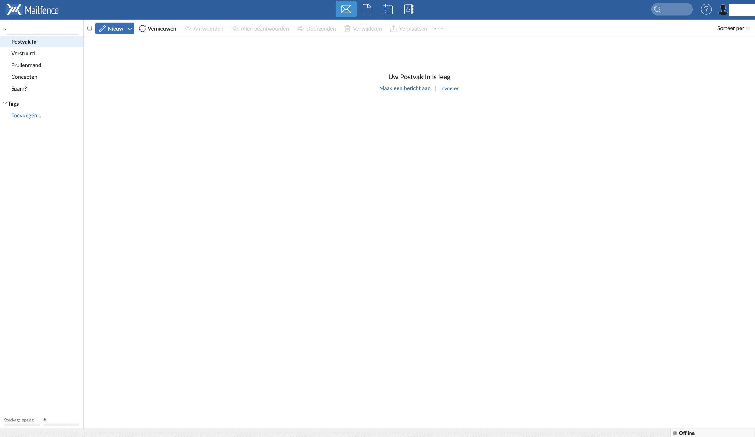 Inbox di Mailfence