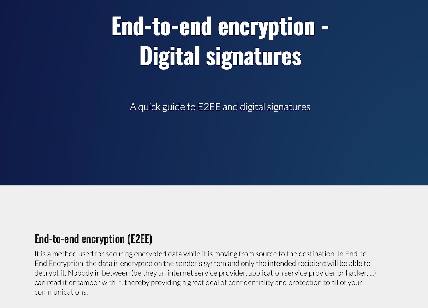 Crittografia end-to-end Mailfence